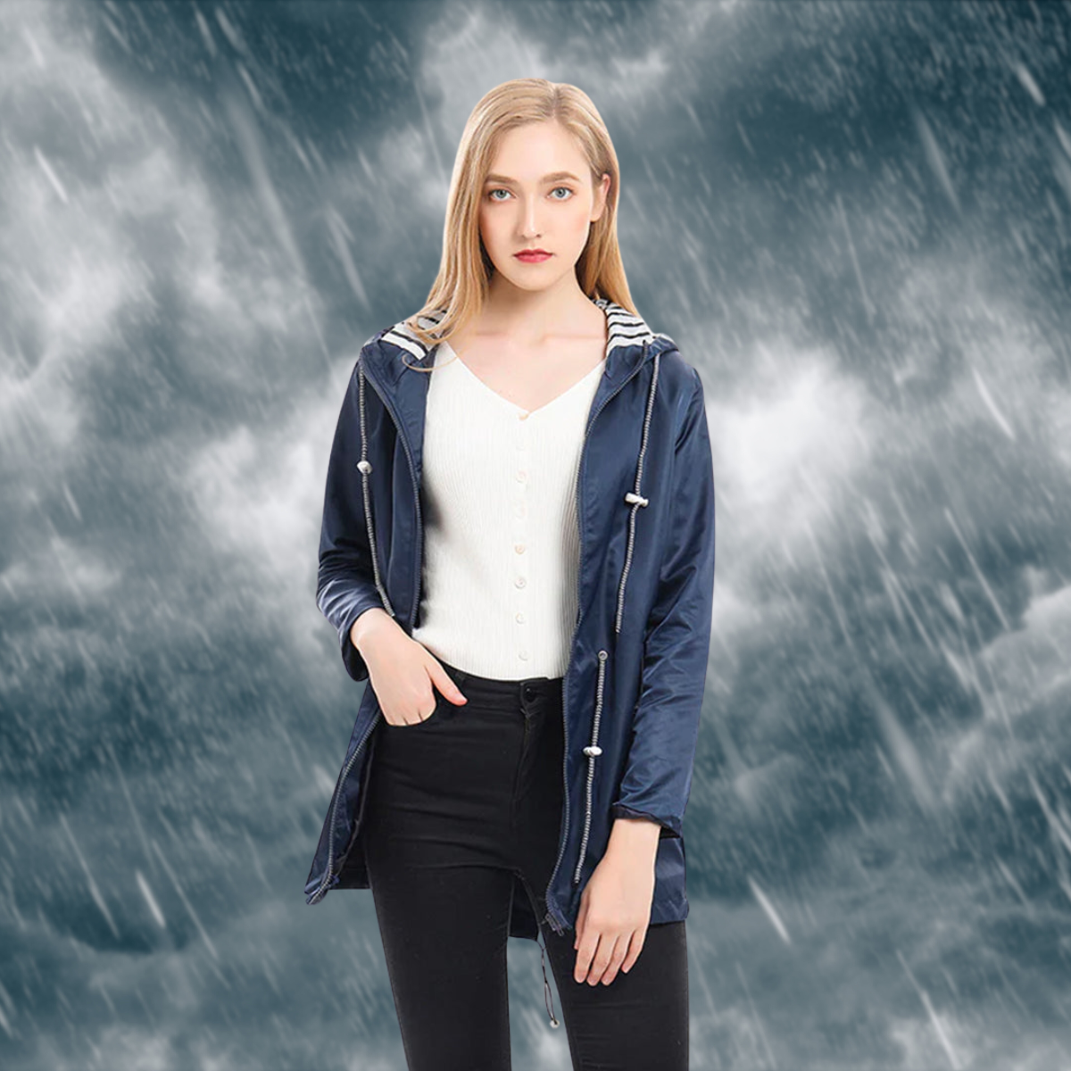 Lieke - Wind- en waterdichte regenjas met capuchon voor dames