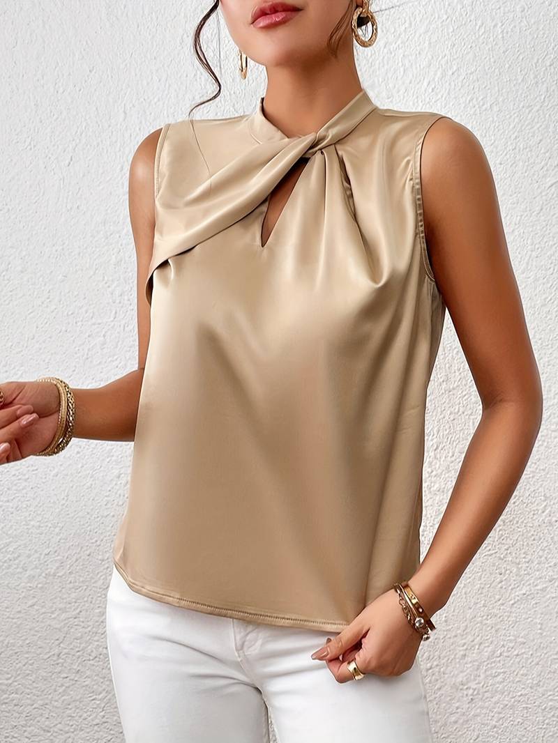 Lieke - Elegante mouwloze top met halsdetail voor dames