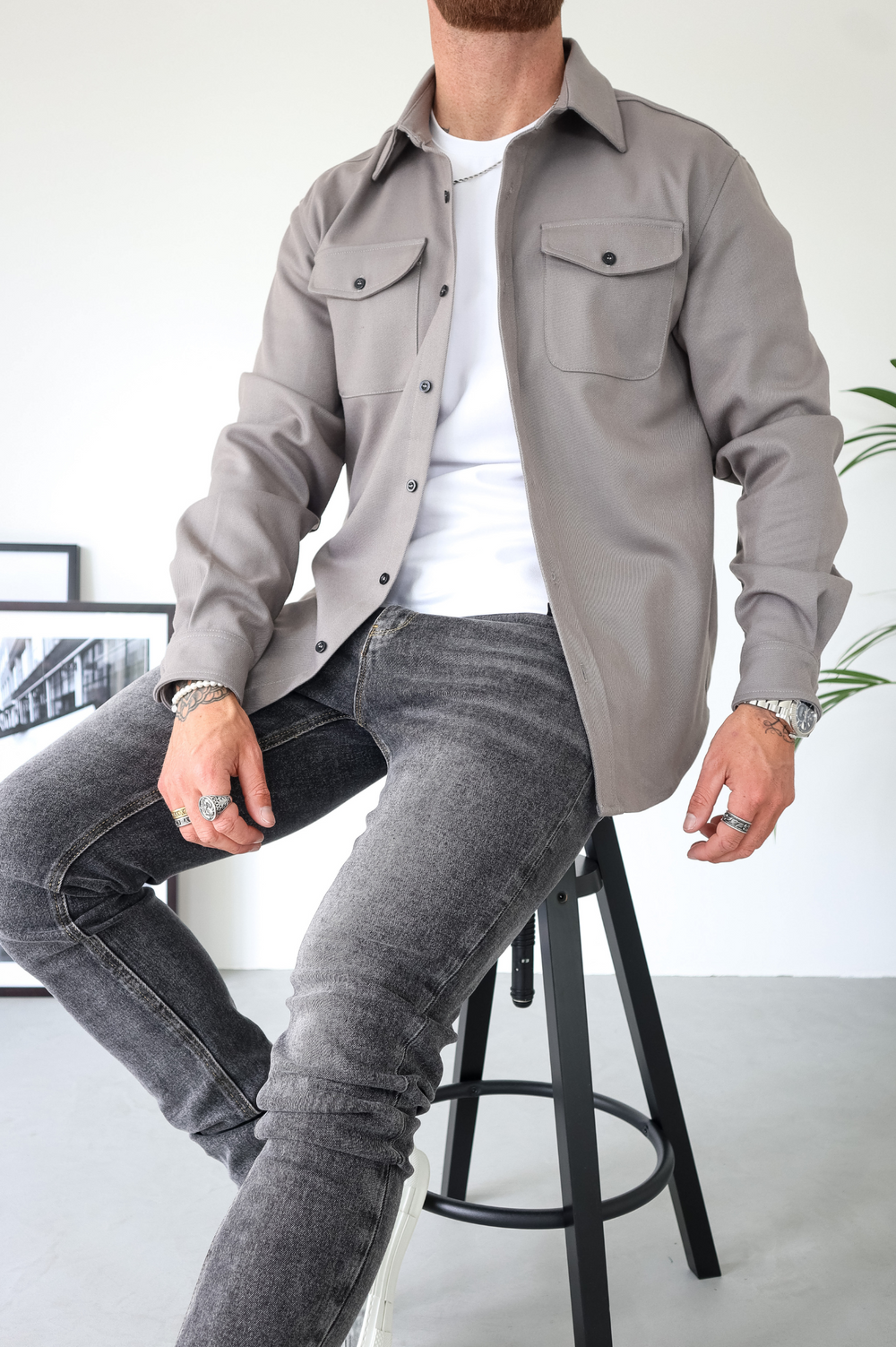 Giel - Casual overshirt met capuchon voor heren