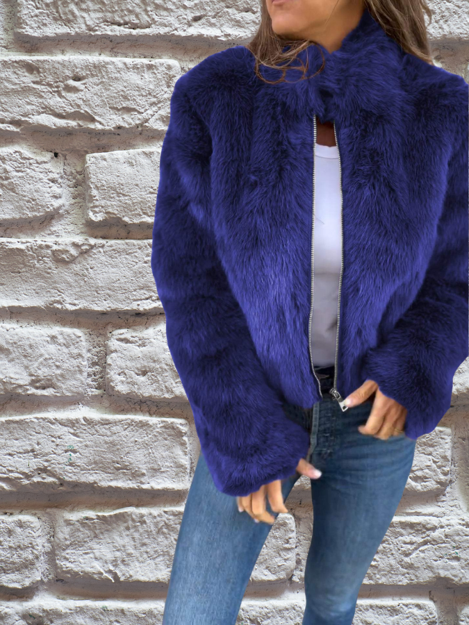 Lieke - Korte faux fur jas voor dames