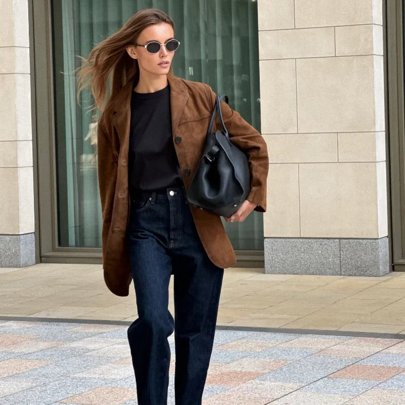 Lieke - Stijlvolle suède blazer voor dames