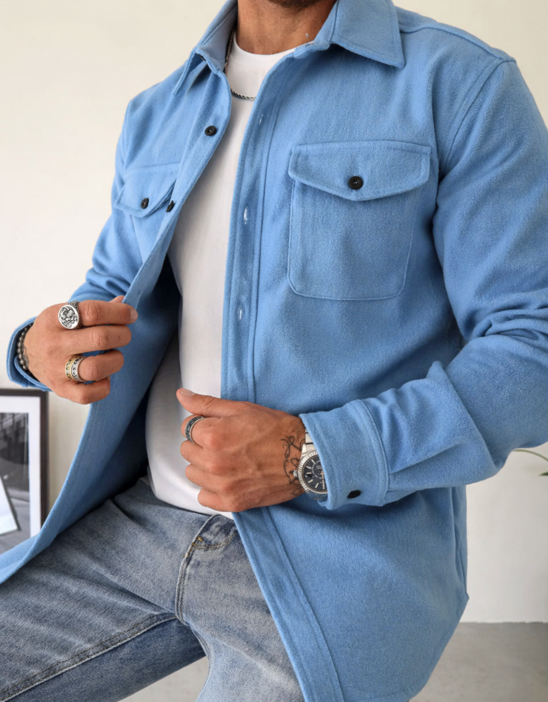 Giel - Casual overshirt met capuchon voor heren