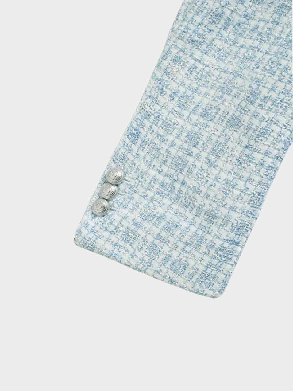 Lieke - Stijlvolle tweed damesblazer met dubbelrijige sluiting