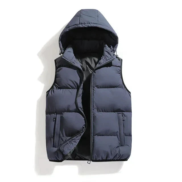 Ruben - Gewatteerde bodywarmer met capuchon voor heren