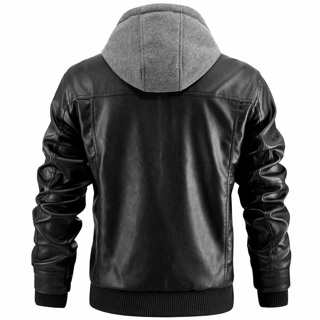 Jasper - Stoere leren jas met capuchon voor heren