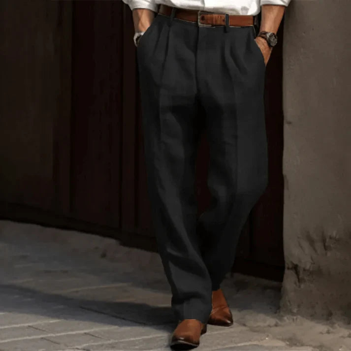 Floris - Klassieke vintage herenpantalon met plooien