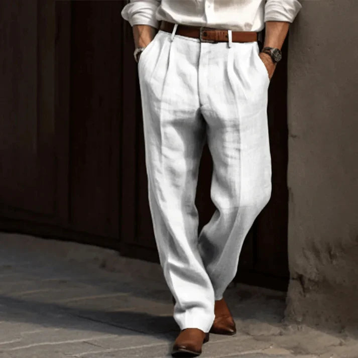 Floris - Klassieke vintage herenpantalon met plooien