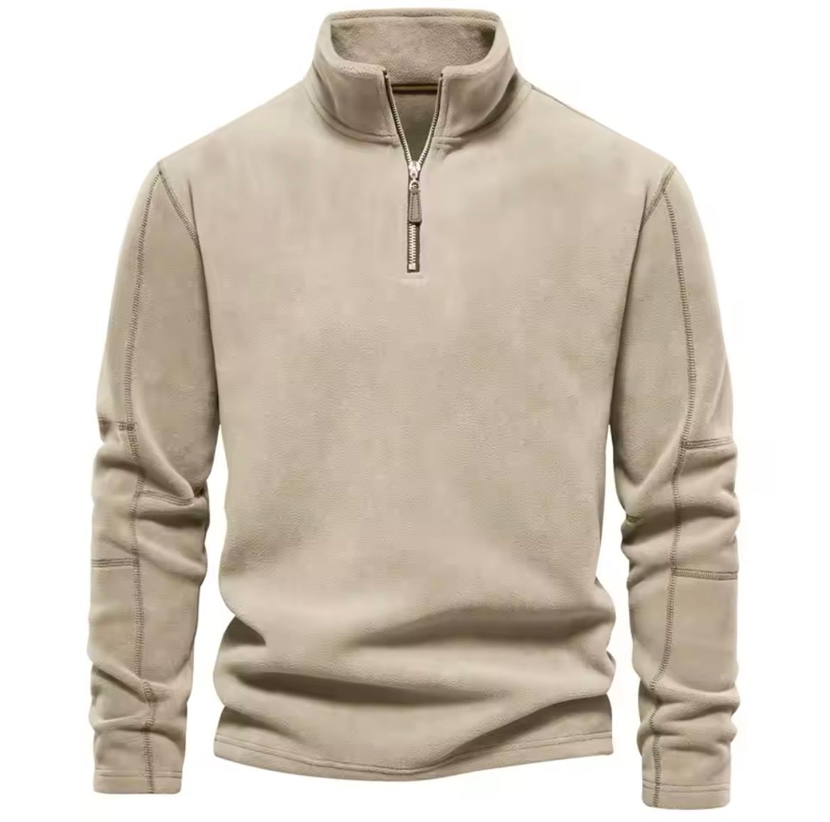 Giel - Gebreide half-zip trui met opstaande kraag voor heren