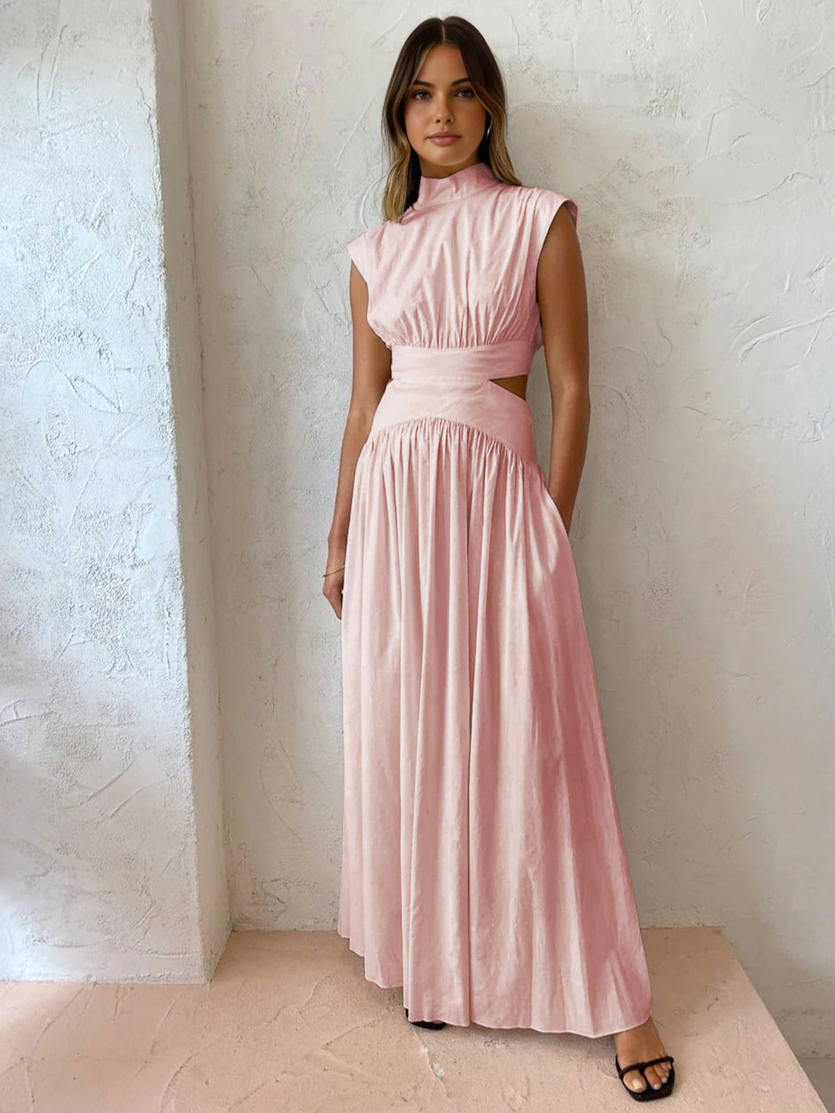 Fenna - Elegante plissé maxi jurk voor dames