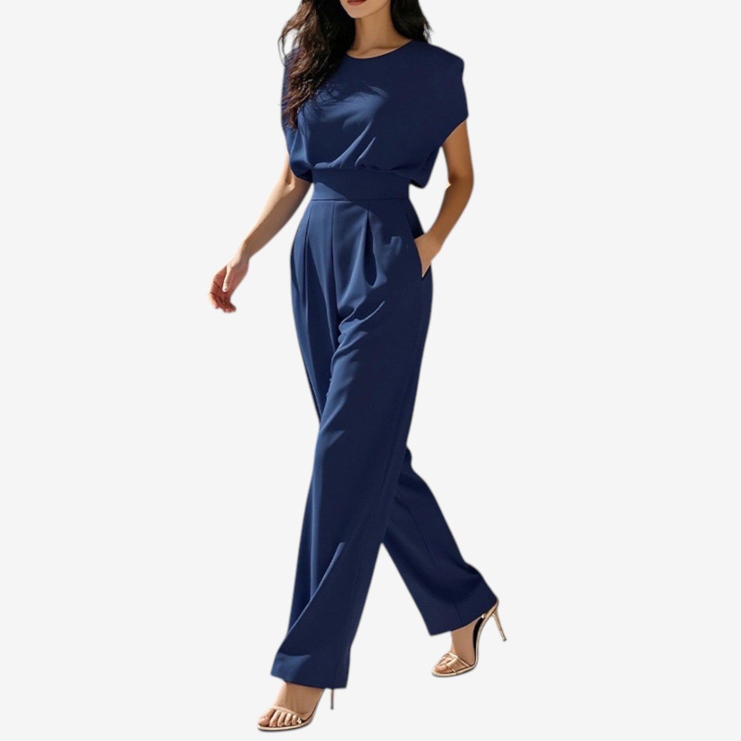 Anouk - Chique jumpsuit met verstevigde schouders voor dames Back