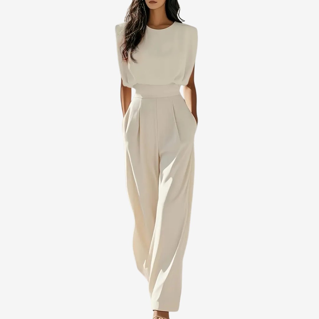 Anouk - Chique jumpsuit met verstevigde schouders voor dames Front