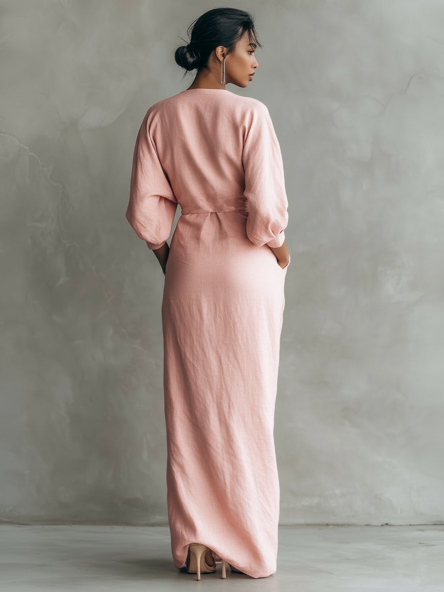Evi - Elegante maxi jurk met draai-omslag taille voor dames Alternate