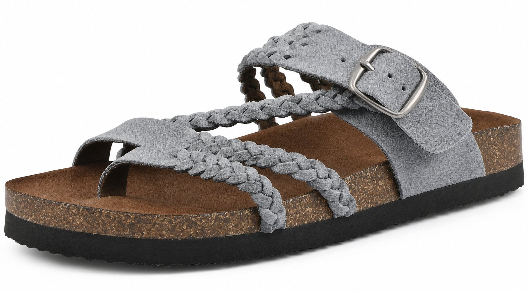 Femke - Gevlochten kurk sandalen voor dames Angle