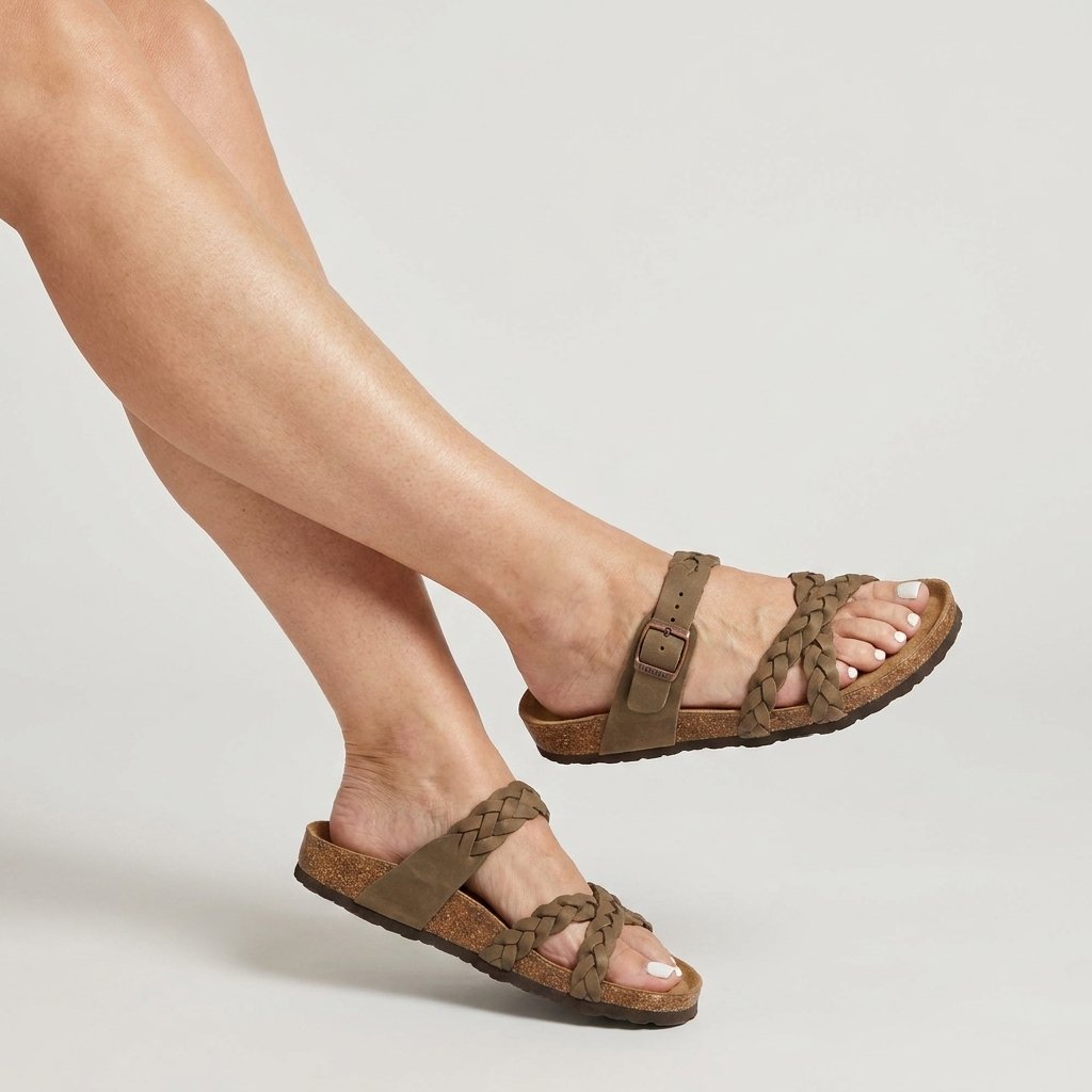 Femke - Gevlochten kurk sandalen voor dames View 15