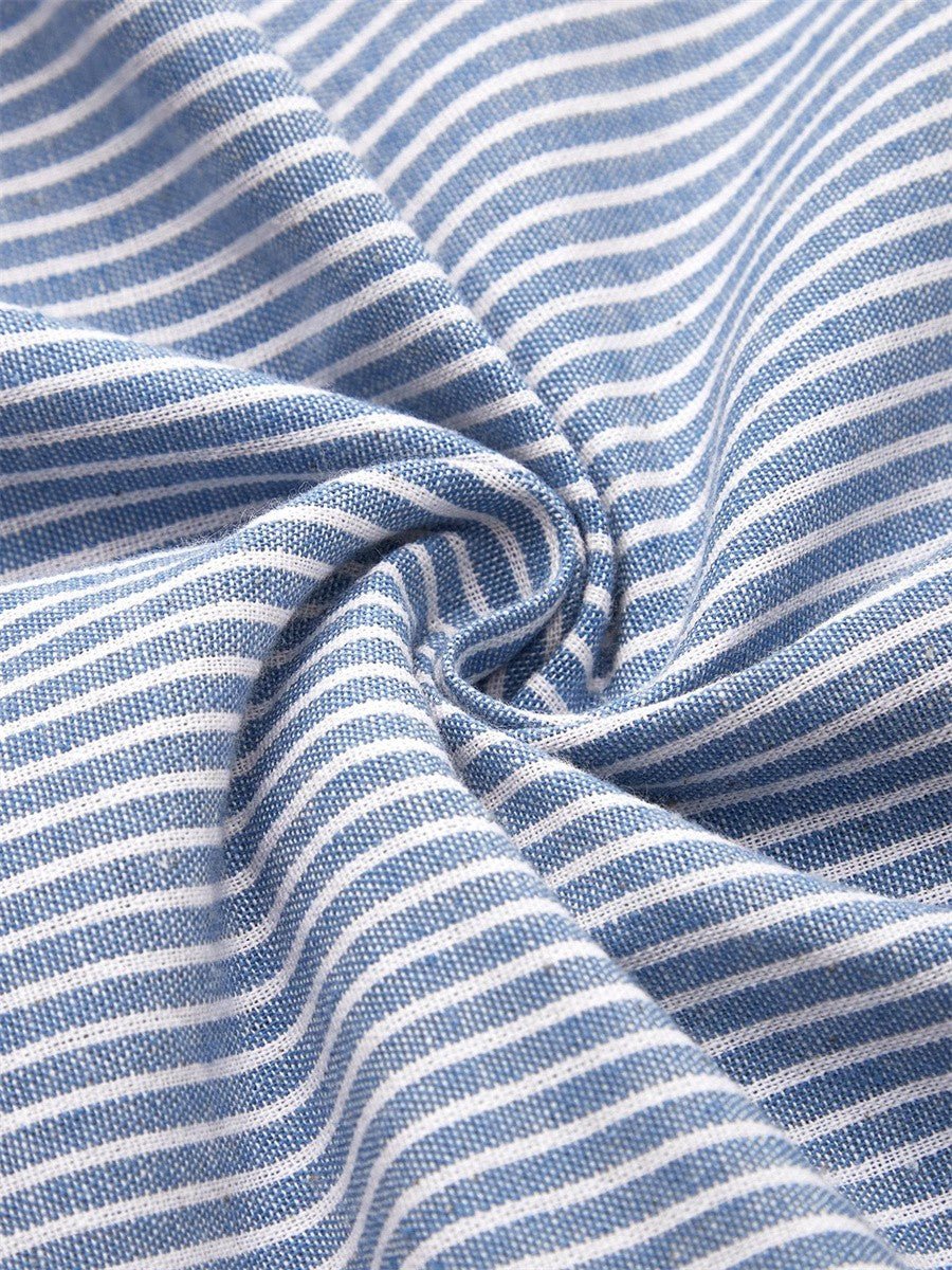 Fenna - Gestreepte midi-jurk met sierknopen voor dames Back