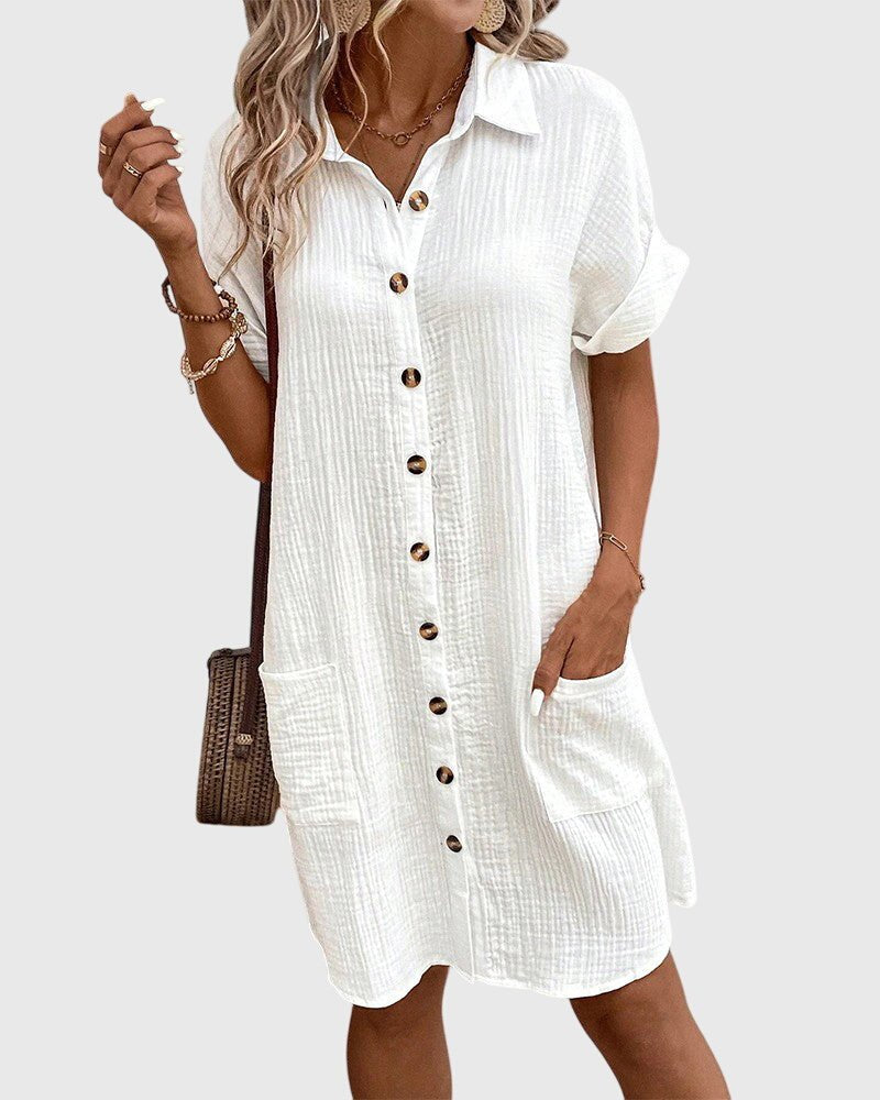 Fenna - Lichte zomerjurk met schildpadknopen voor dames Lifestyle