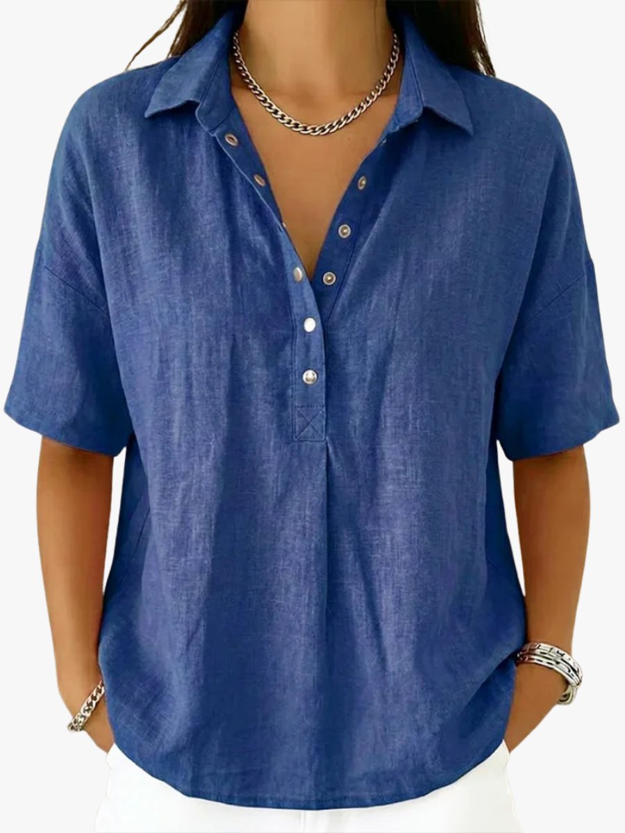 Fleur - Luchtige blouse met v-hals en knopen voor dames Hero