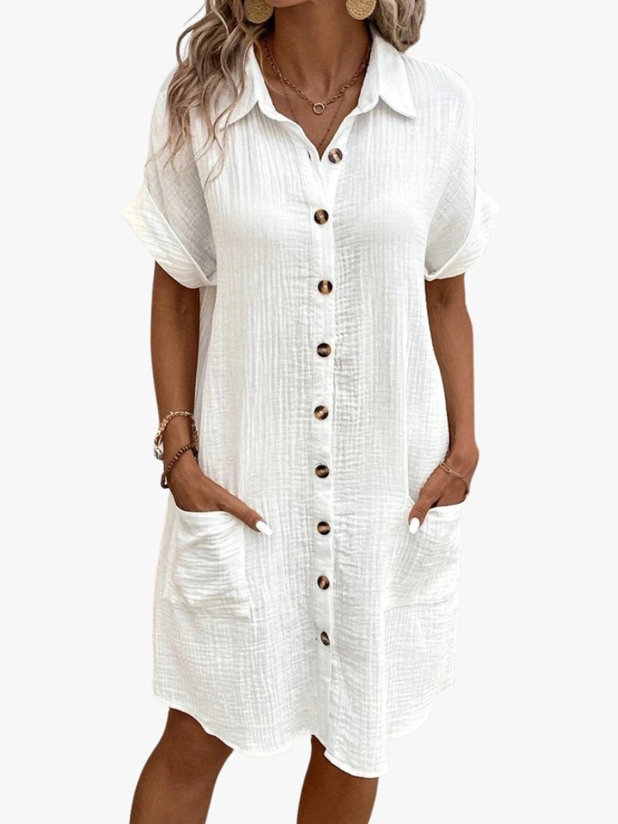 Grace - Vintage minijurk met schildpadknopen voor dames