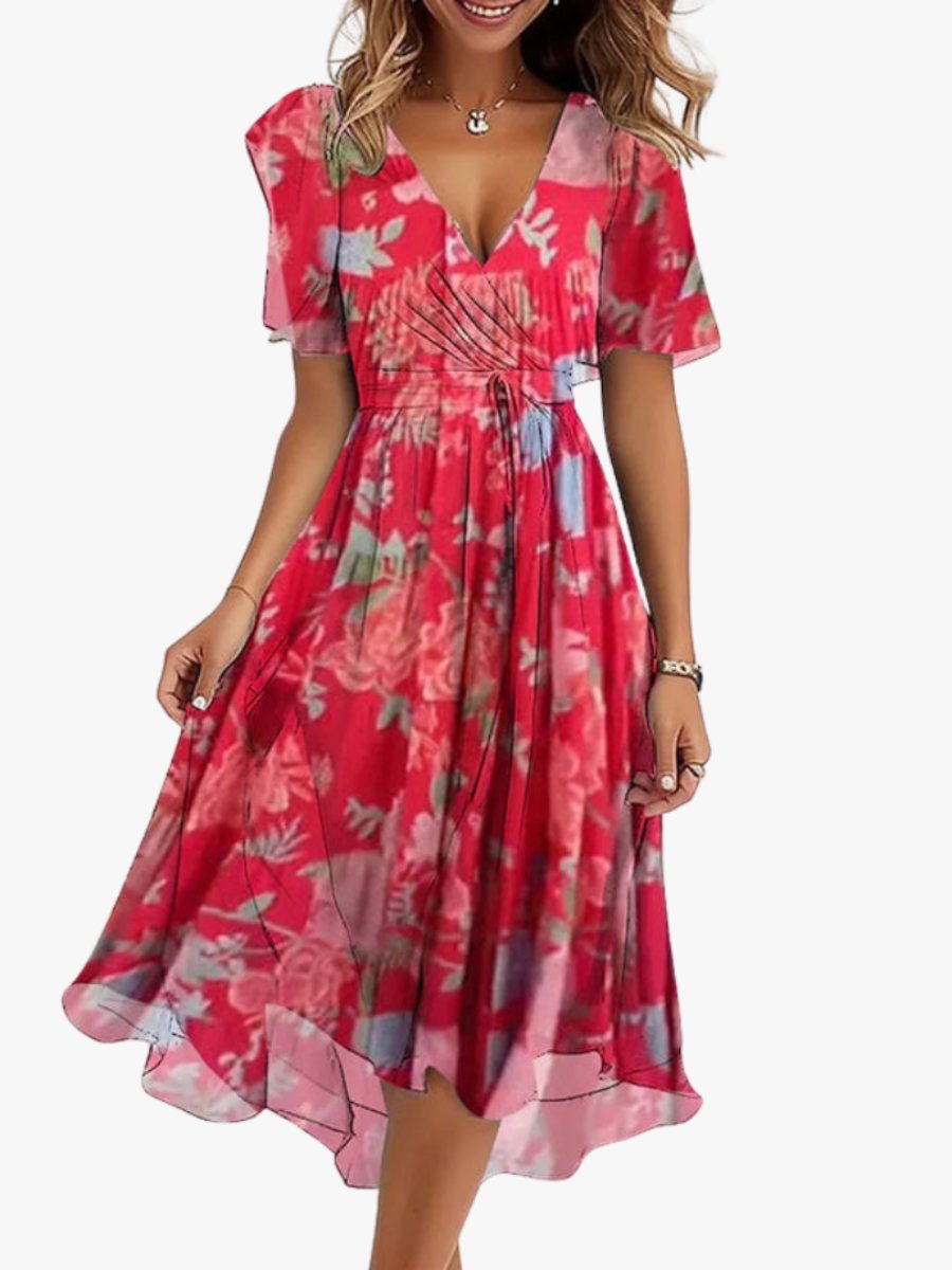 Greet - Elegante zomerjurk met vlindermouwen voor dames Hero