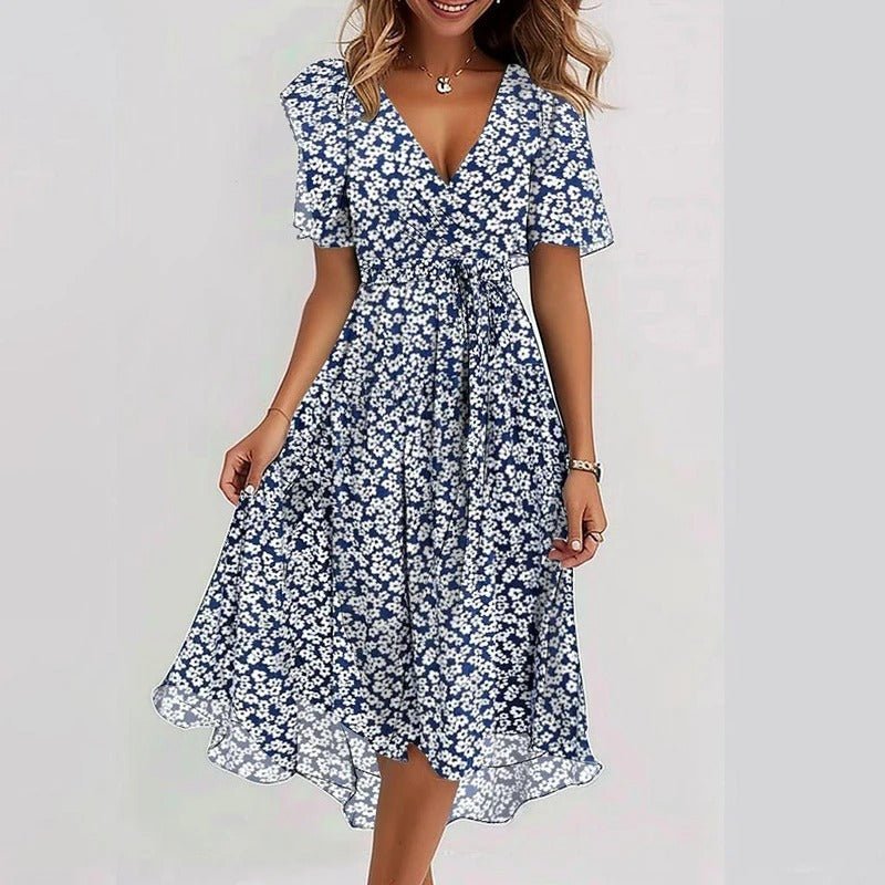 Hazel - Stralende elegante jurk met pofmouwen voor dames Detail