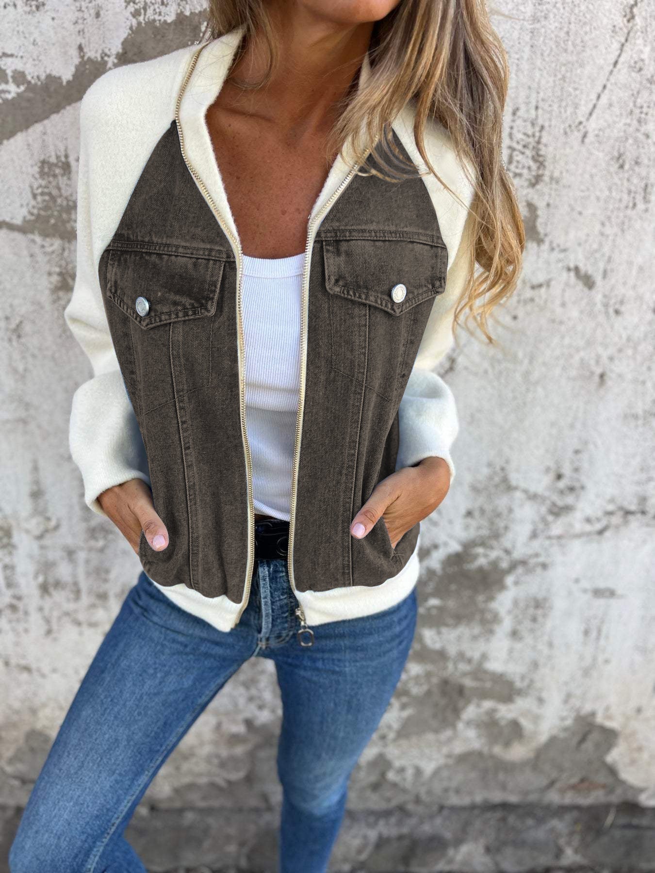 Fenna - Stijlvolle denim jacket met capuchon voor dames