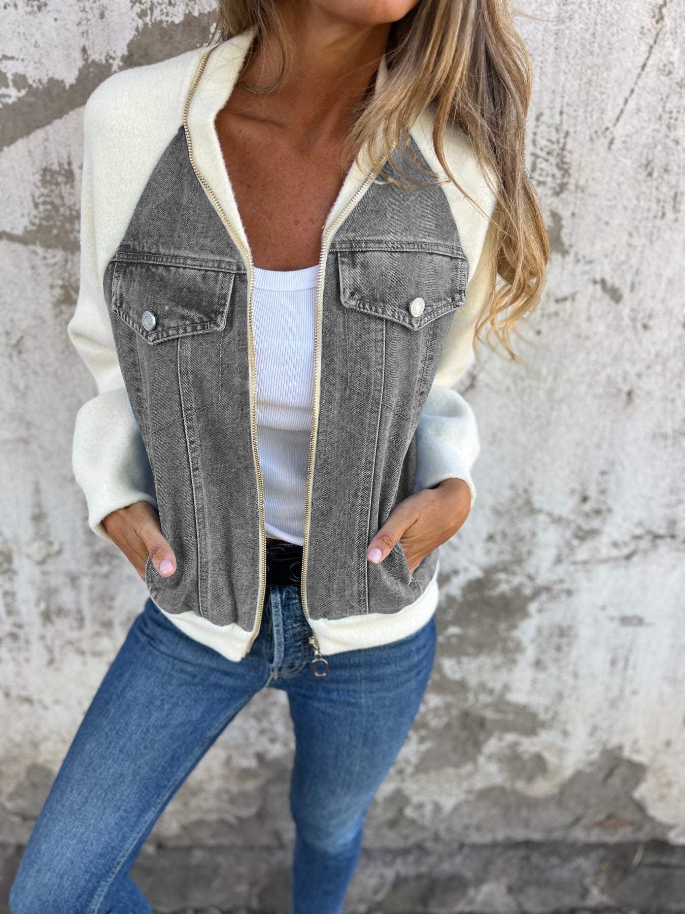 Fenna - Stijlvolle denim jacket met capuchon voor dames