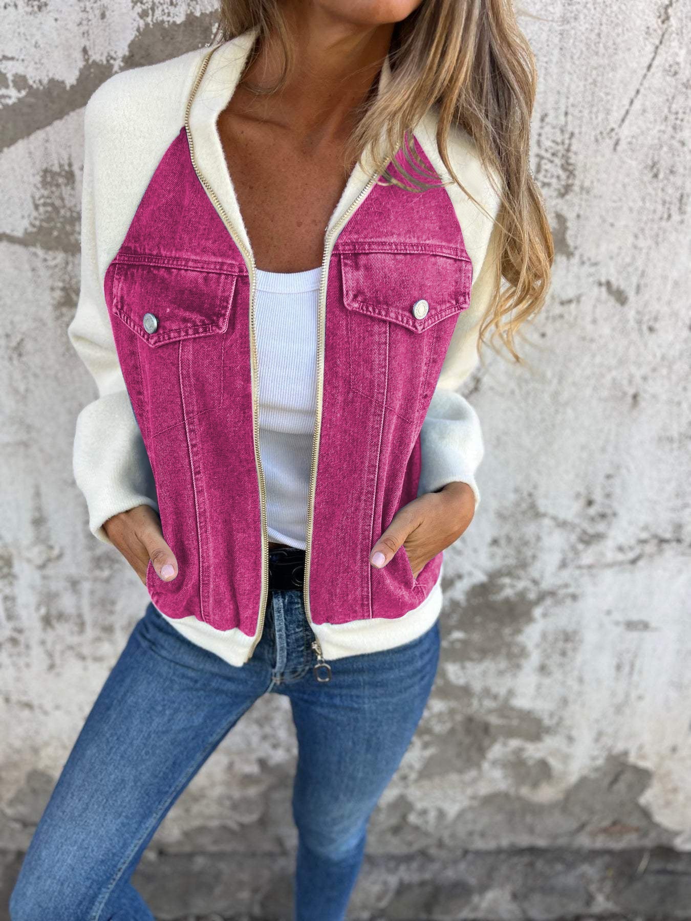 Fenna - Stijlvolle denim jacket met capuchon voor dames