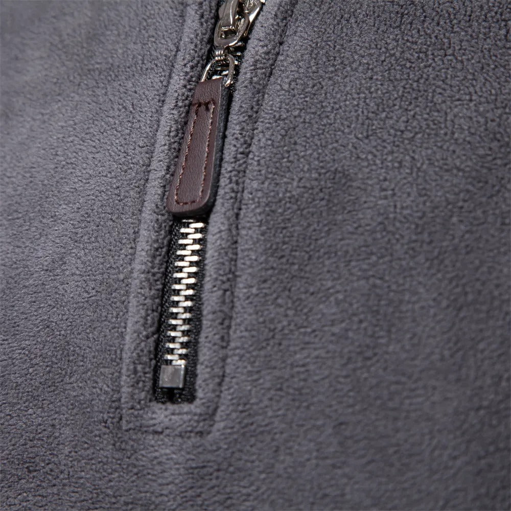 Giel - Gebreide half-zip trui met opstaande kraag voor heren