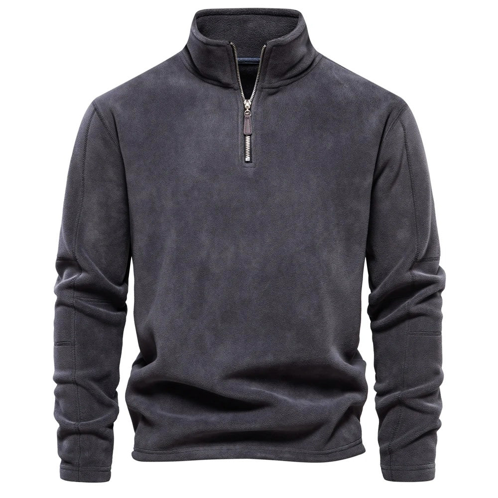 Giel - Gebreide half-zip trui met opstaande kraag voor heren