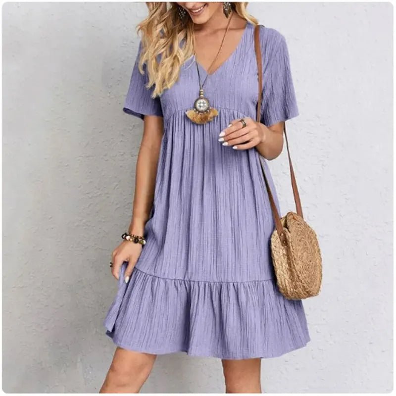 Inge - Luchtige chique zomerjurk met korte mouwen voor dames Detail