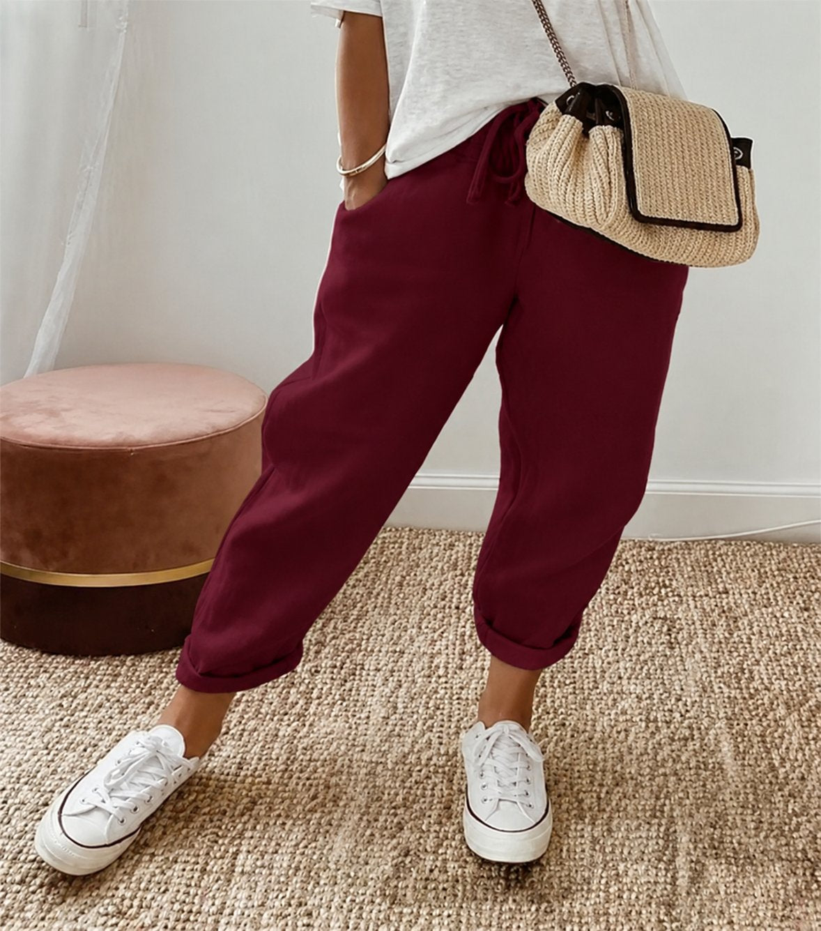 Inge - Ontspannen linnen broek met rechte pijpen voor dames Alternate