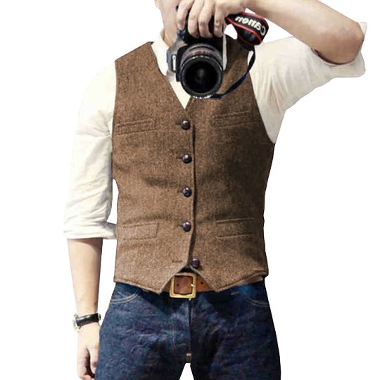 Joris - Stijlvol denim gilet met knopen voor heren Lifestyle