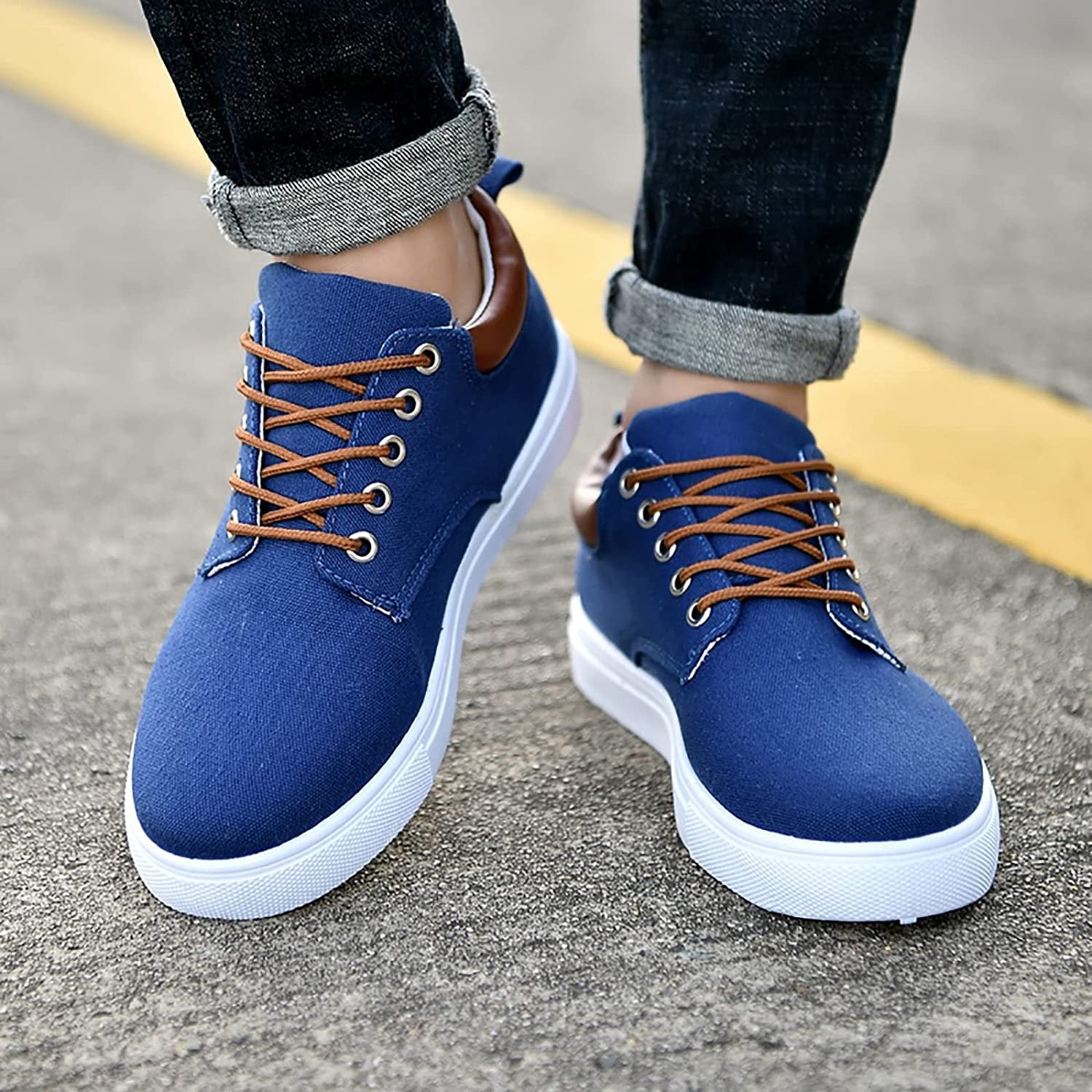 Joris - Stoere canvas sneakers met witte zool voor heren Alternate