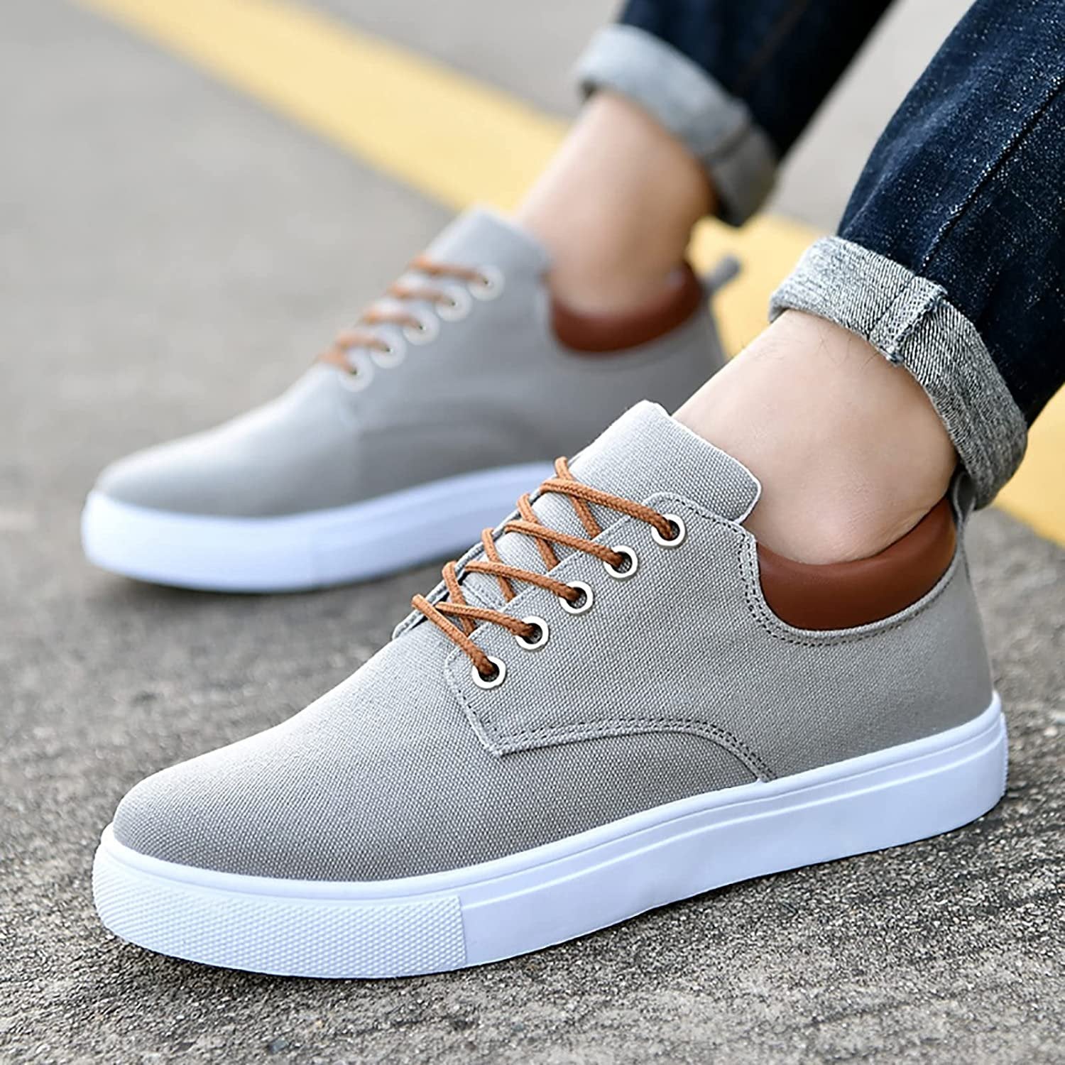 Joris - Stoere canvas sneakers met witte zool voor heren Angle