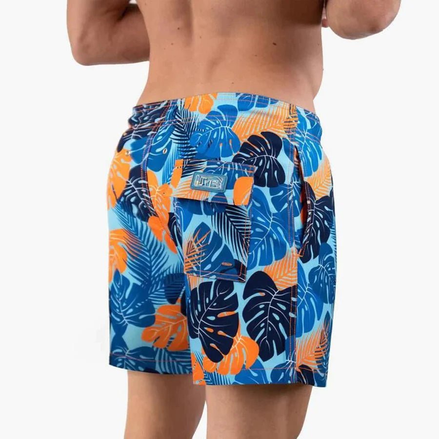 Lars - Sneldrogend zwemshort met tropische print voor heren Front