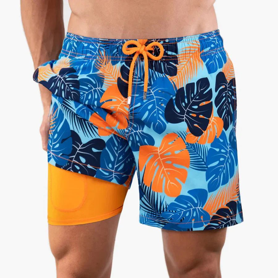 Lars - Sneldrogend zwemshort met tropische print voor heren Hero