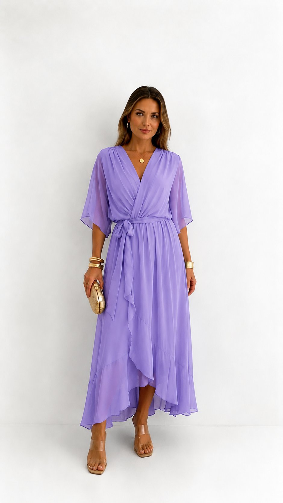 Lieke - Elegante chiffon vouwjurk voor dames Alternate