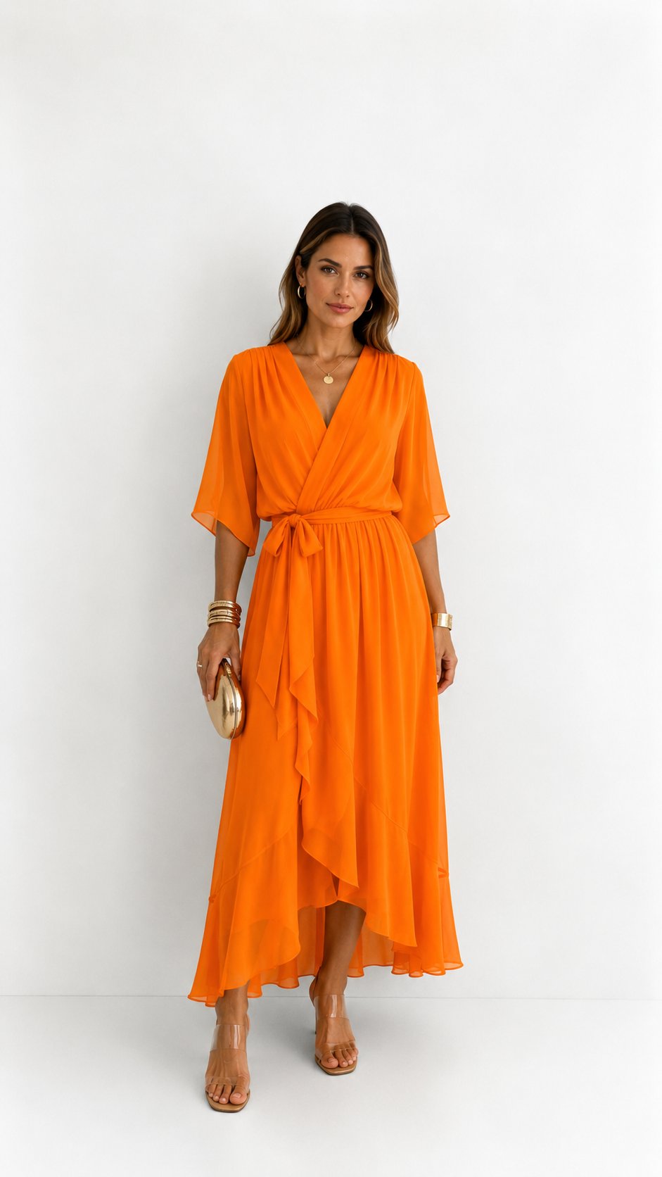 Lieke - Elegante chiffon vouwjurk voor dames Full