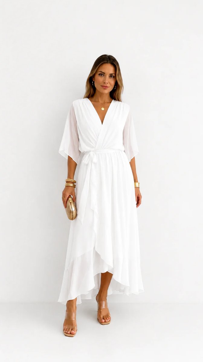 Lieke - Elegante chiffon vouwjurk voor dames Lifestyle