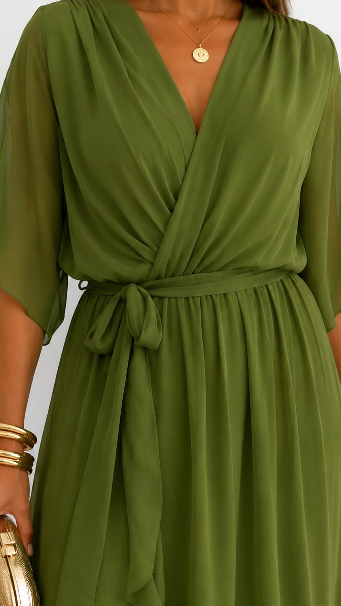 Lieke - Elegante chiffon vouwjurk voor dames View 13