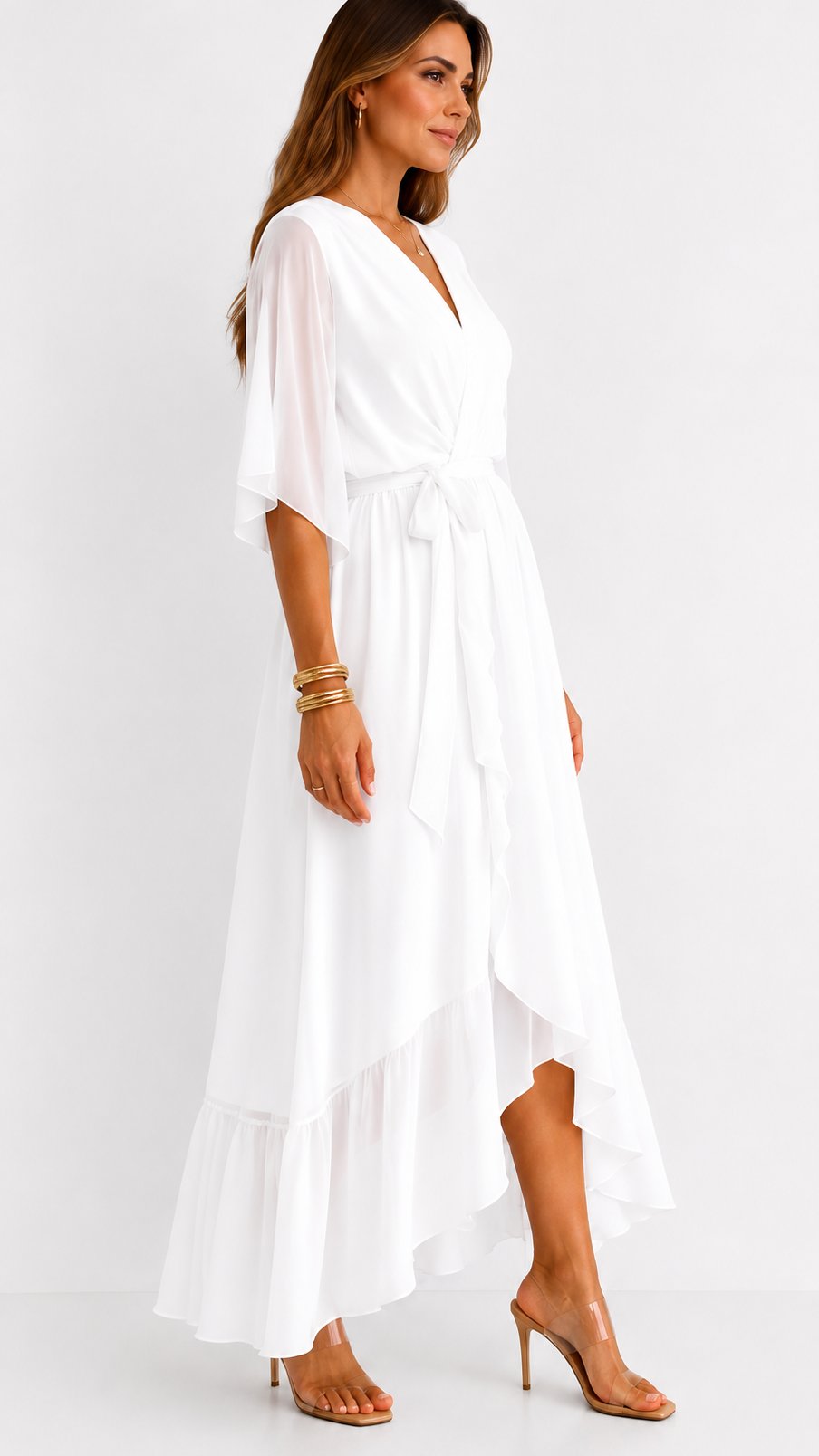 Lieke - Elegante chiffon vouwjurk voor dames View 15