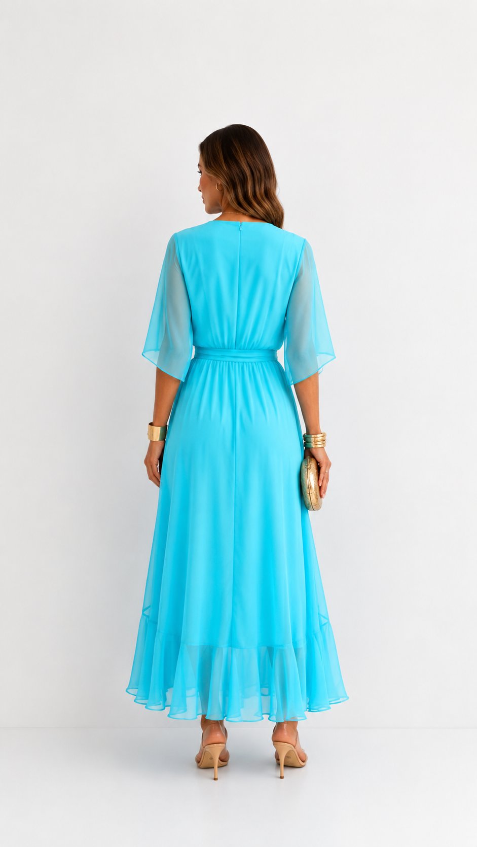 Lieke - Elegante chiffon vouwjurk voor dames View 17