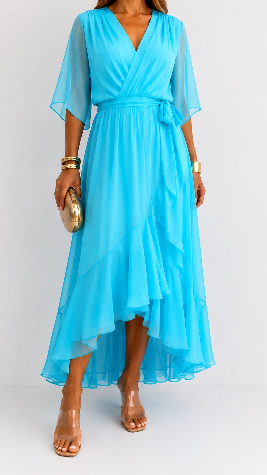 Lieke - Elegante chiffon vouwjurk voor dames View 19