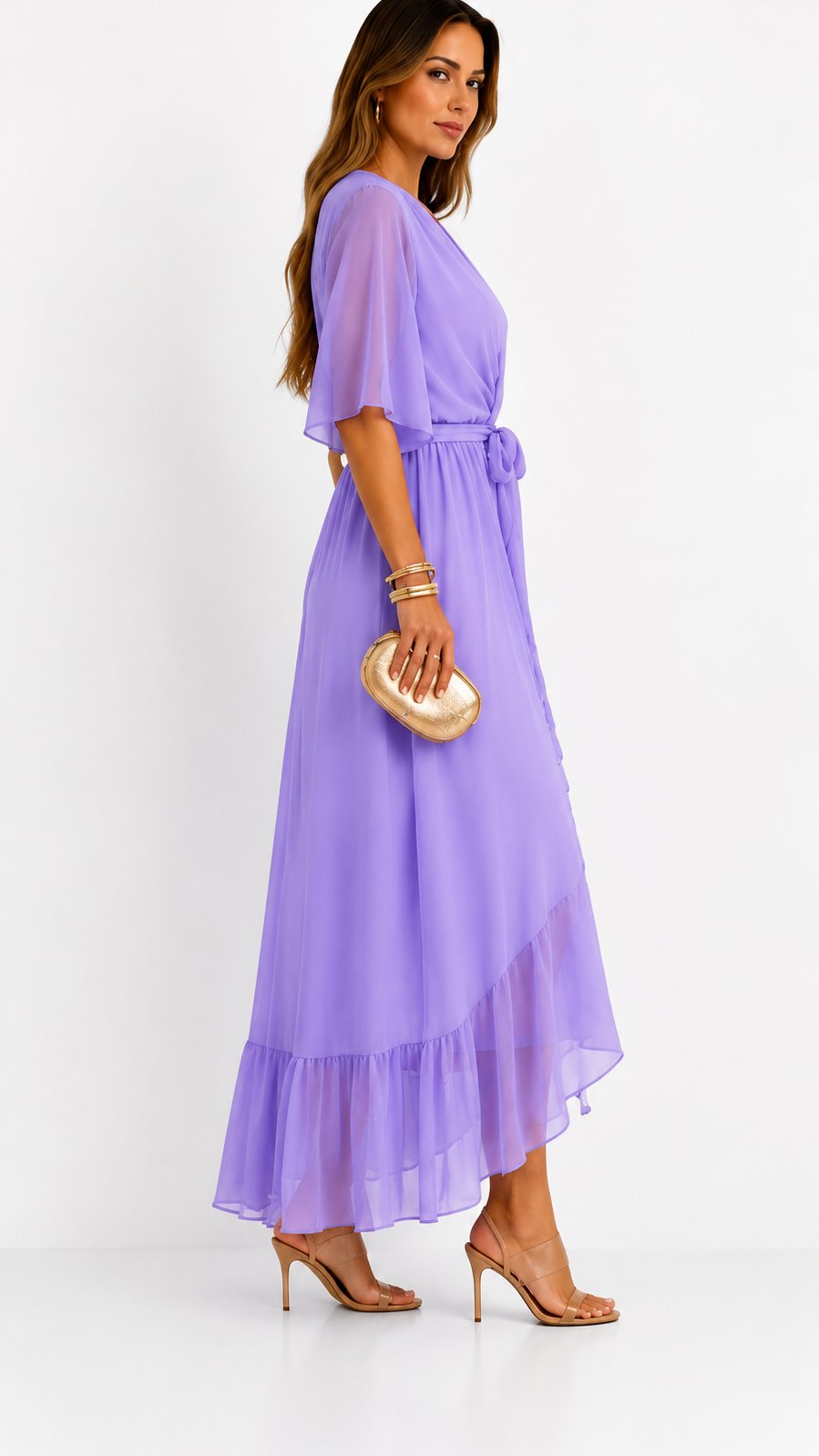 Lieke - Elegante chiffon vouwjurk voor dames View 25