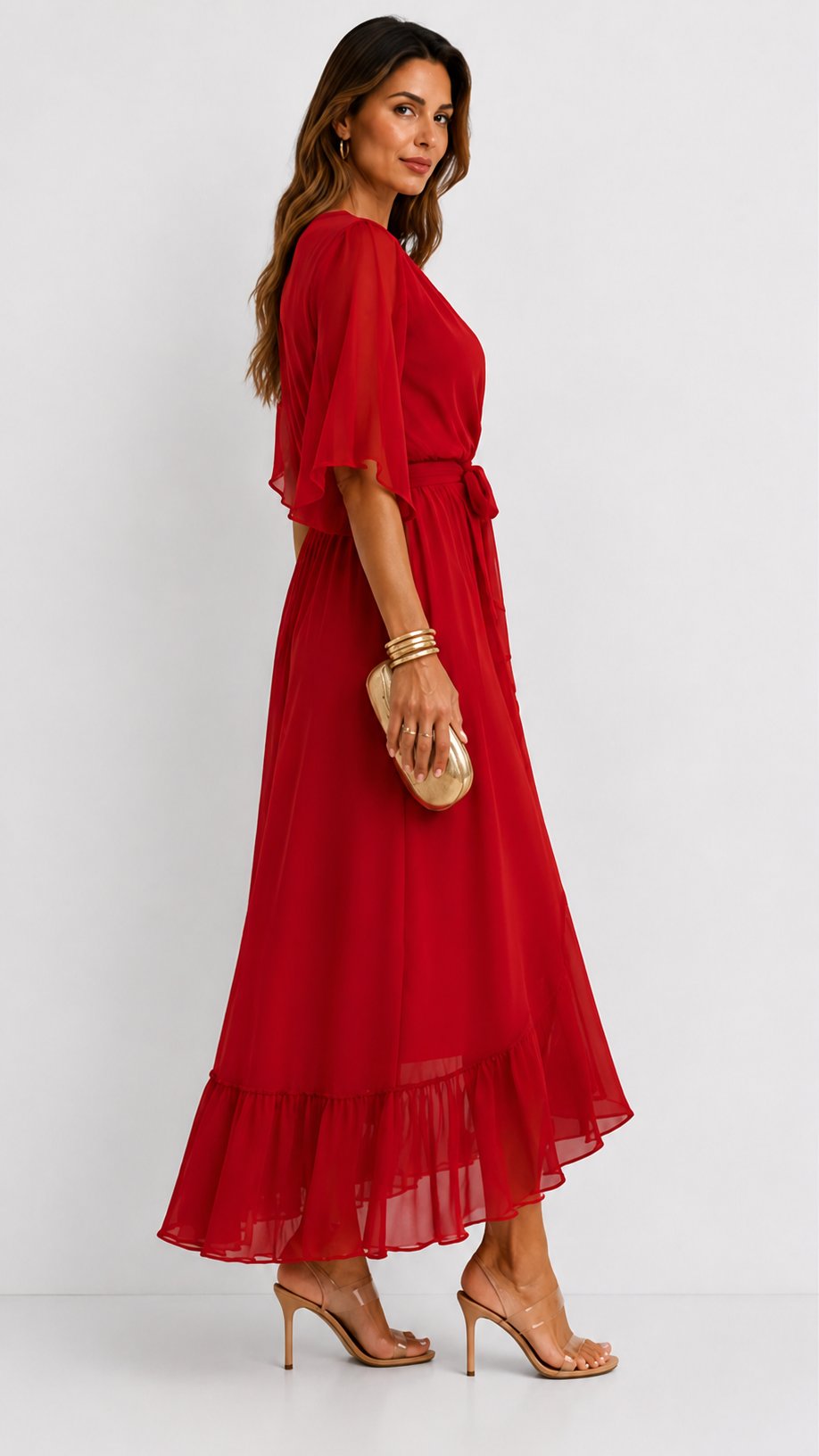 Lieke - Elegante chiffon vouwjurk voor dames View 34