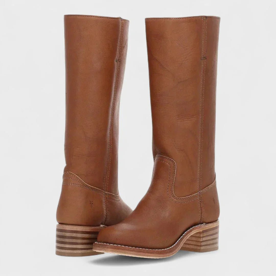 Lieke - Vintage retro laarzen met hoge schacht voor dames Side