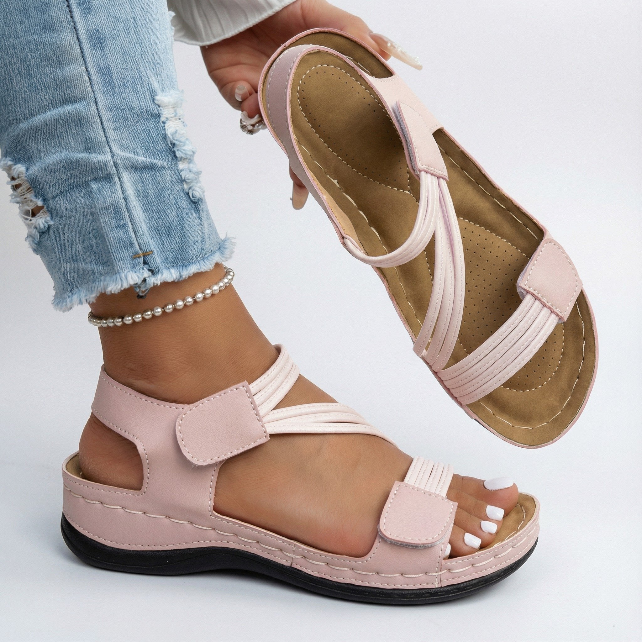 Lotte - Luchtige zomer sandalen met kruisbandjes voor dames Back