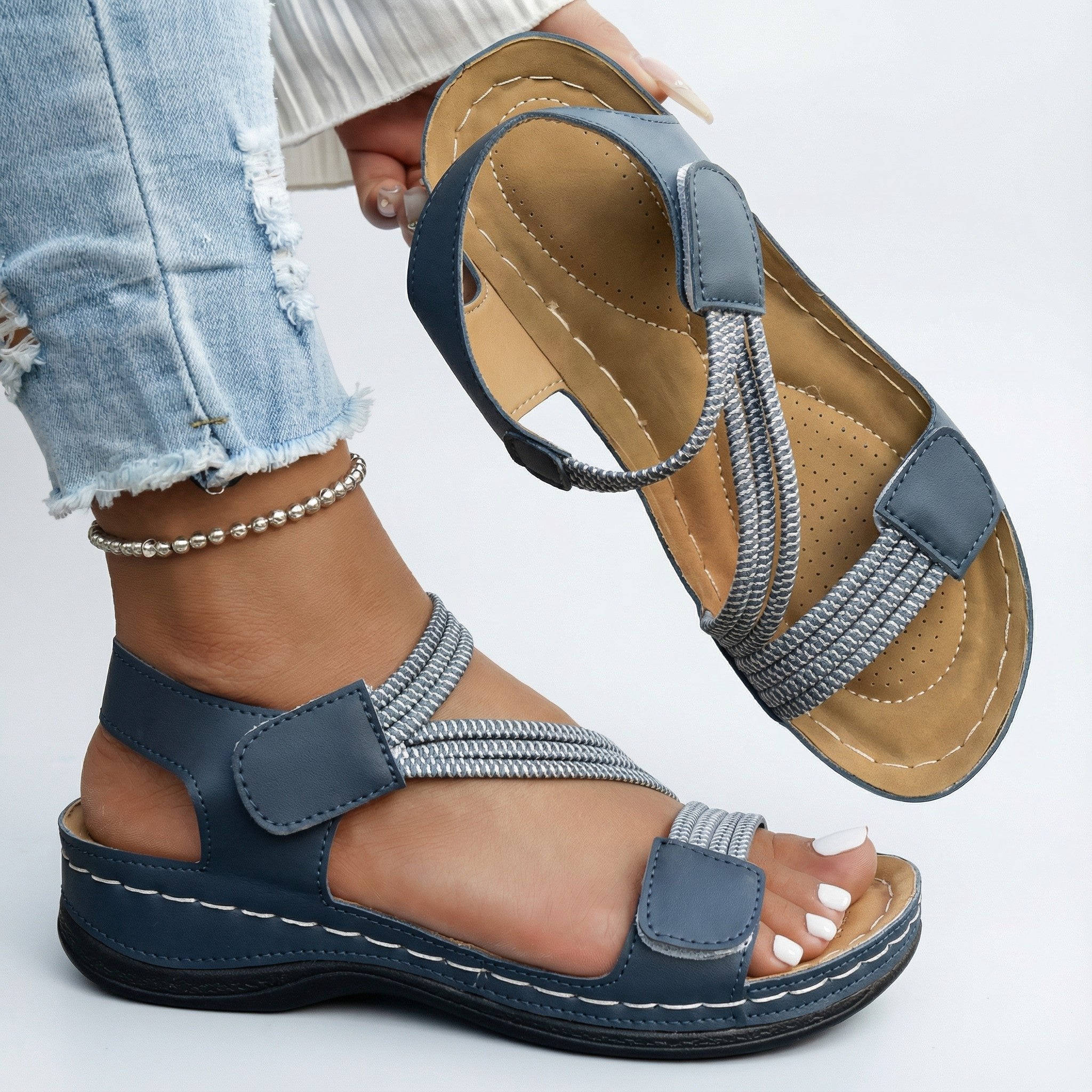 Lotte - Luchtige zomer sandalen met kruisbandjes voor dames Front