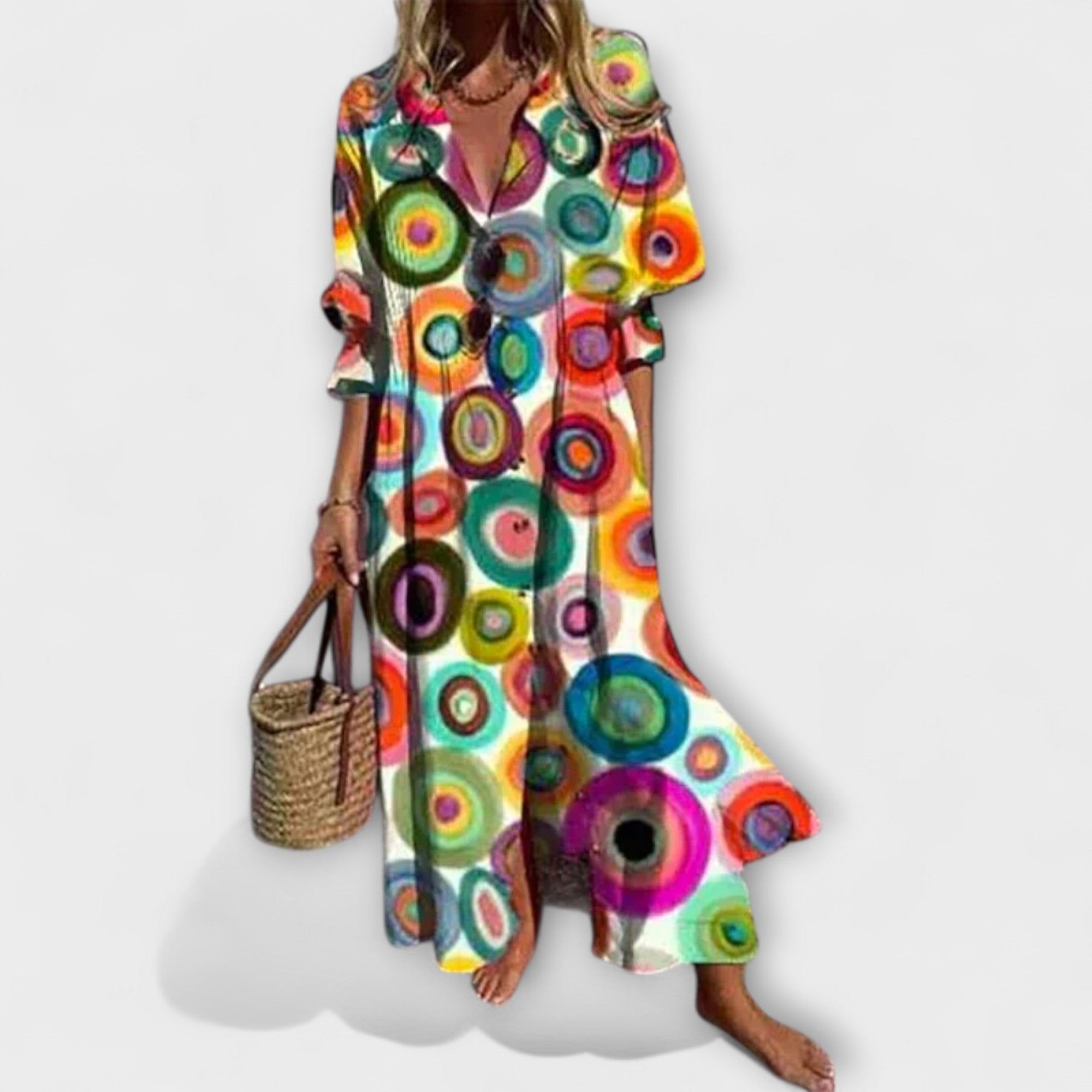 Lotte - Minimalistische vloeiende maxi-jurk voor dames Back