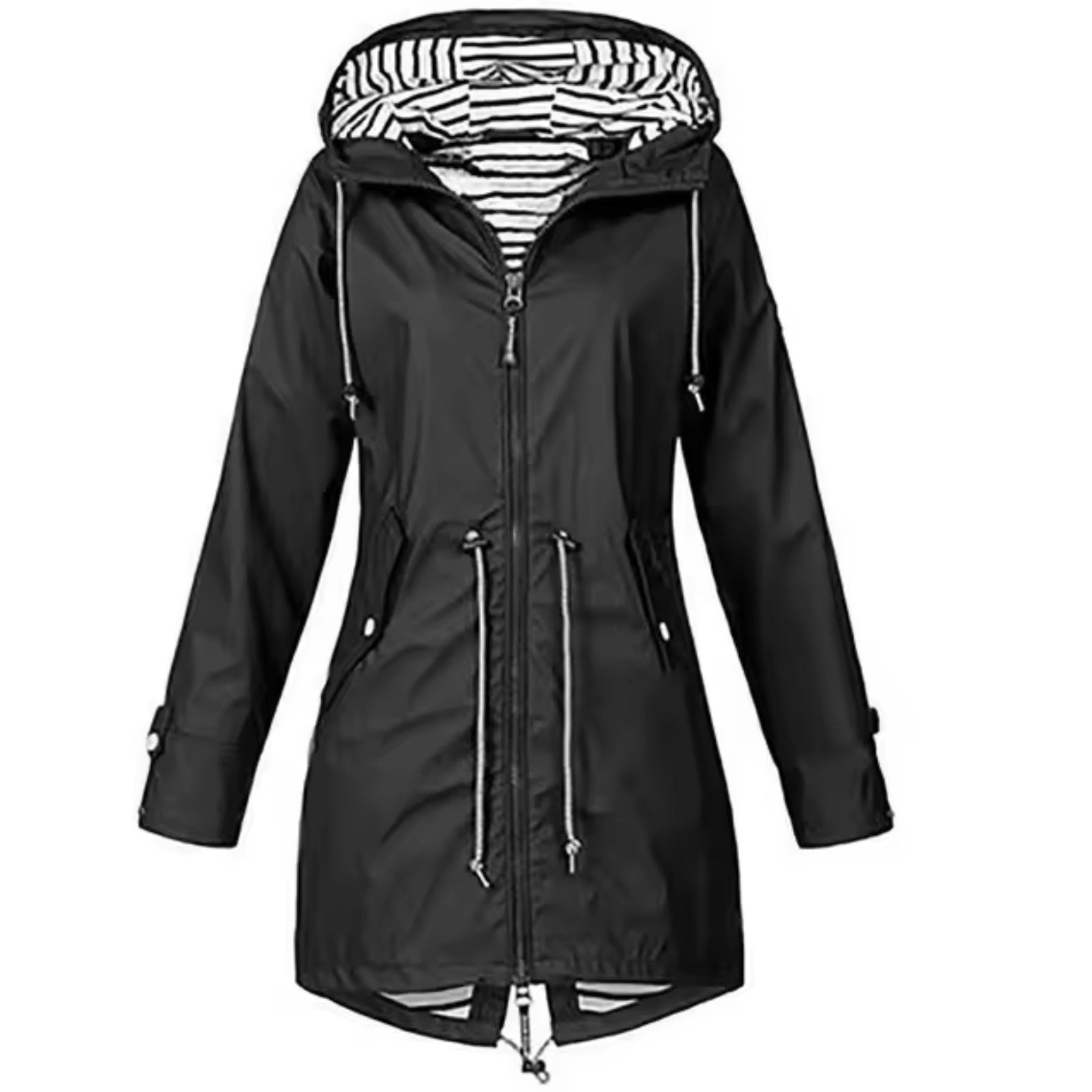 Lotte - Wind- en waterdichte regenjas met gestreepte capuchon voor dames Hero